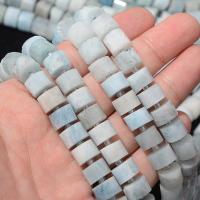 Aquamarine Beads, Column, DIY & frosted, light blue, 8x10mm, Sold By Strand