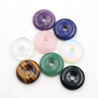 Gemstone Pendants Jewelry, Natural Stone, Round, polished, DIY, more colors for choice, 30x30x7mm, Sold By PC