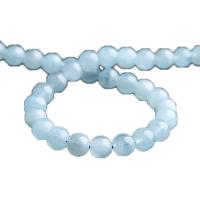 Aquamarine Beads, Round, polished, DIY & different size for choice, blue, Sold By Strand