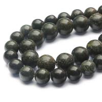 Russische Serpentine Perlen, rund, poliert, DIY & verschiedene Größen vorhanden, grün, verkauft von Strang
