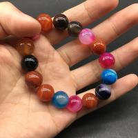 Agate Jewelry Bracelet Rainbow Agate Round fashion jewelry multi-colored 155mm Sold By Strand
