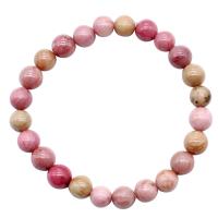 Gemstone Bracelets, Rhodochrosite, Round, fashion jewelry & different size for choice, pink, 155mm, Sold Per Approx 6.1 Inch Strand