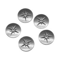 Stainless Steel Spacer Beads, Round, silver color plated, 14x14x1mm, Approx 100PCs/Bag, Sold By Bag
