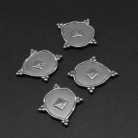 Stainless Steel Jewelry Cabochon, irregular, silver color plated, DIY, 27x24x2mm, Approx 100PCs/Bag, Sold By Bag