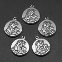 Stainless Steel Pendants, irregular, silver color plated, 29x25x3mm, Sold By Bag