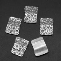 Stainless Steel Jewelry Cabochon, Square, silver color plated, 20x15x2mm, Approx 100PCs/Bag, Sold By Bag