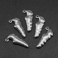 Stainless Steel Pendants, silver color plated, 10x24x3mm, Approx 100PCs/Bag, Sold By Bag