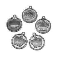 Stainless Steel Pendants, Round, silver color plated, 21x18x2mm, Approx 100PCs/Bag, Sold By Bag