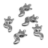 Stainless Steel Animal Pendants, Fox, silver color plated, 24x14x4mm, Approx 100PCs/Bag, Sold By Bag