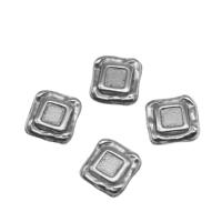 Stainless Steel Cabochon Setting, Square, silver color plated, 10x10x3mm, Approx 100PCs/Bag, Sold By Bag