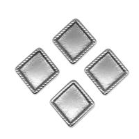 Stainless Steel Cabochon Setting, Rhombus, silver color plated, 17x15x2mm, Approx 100PCs/Bag, Sold By Bag