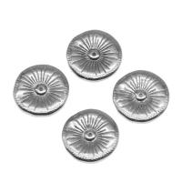 Stainless Steel Jewelry Cabochon, Round, silver color plated, 20x17x2mm, Approx 100PCs/Bag, Sold By Bag