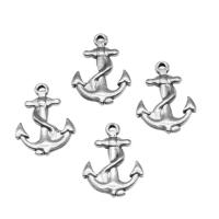 Stainless Steel Pendants, Anchor, silver color plated, 10x15x3mm, Approx 100PCs/Bag, Sold By Bag