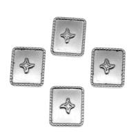 Stainless Steel Jewelry Cabochon, Square, silver color plated, 17x14x3mm, Approx 100PCs/Bag, Sold By Bag