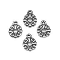 Stainless Steel Pendants, Round, silver color plated, 10x8x2mm, Approx 100PCs/Bag, Sold By Bag