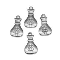 Stainless Steel Pendants, silver color plated, 17x10x3mm, Approx 100PCs/Bag, Sold By Bag