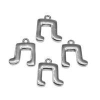 Stainless Steel Pendants, Music Note, silver color plated, 14x13x3mm, Approx 100PCs/Bag, Sold By Bag