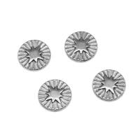Stainless Steel Jewelry Cabochon, Round, silver color plated, 13x13x2mm, Approx 100PCs/Bag, Sold By Bag