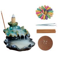 Backflow Incense Burner, Porcelain, plated, for home and office & durable, more colors for choice, 115x100x70mm, Sold By PC