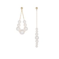 asymmetrische Ohrringe, Kunststoff Perlen, mit Zinklegierung, verschiedene Stile für Wahl & für Frau, weiß, 55mm,108mm, 10PaarePärchen/Menge, verkauft von Menge