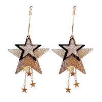 Zinc Alloy Drop Earrings plated for woman & with rhinestone Sold By Lot