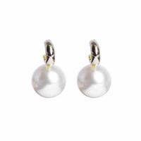Zinklegierung Ohrringe, mit Kunststoff Perlen, plattiert, für Frau, mehrere Farben vorhanden, 19x32mm, 10PaarePärchen/Menge, verkauft von Menge