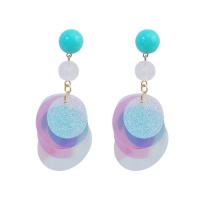 PVC Plastic Drop Earring, for woman, more colors for choice, 30x70mm, 10Pairs/Lot, Sold By Lot