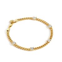 Cubic Zirconia Micro Pave Brass Bracelet gold color plated micro pave cubic zirconia & for woman 3.7mm 5mm Sold Per Approx 7.84 Inch Strand