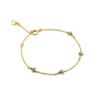 ottone braccialetto, with 1.18 inch extender chain, placcato color oro, per la donna & con strass, 5mm, Venduto per Appross. 6.3 pollice filo