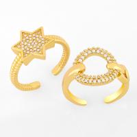 Brass Cuff Finger Ring fashion jewelry & micro pave cubic zirconia Sold By PC
