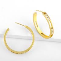 Cubic Zirconia Micro Pave Brass Earring fashion jewelry & micro pave cubic zirconia gold Sold By Pair