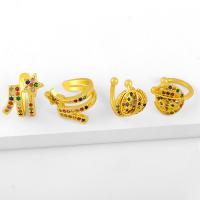 Trendy ear cuffs, Messing, mode sieraden & micro pave zirconia, goud, Verkocht door pair