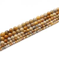 Gemstone Jewelry Beads Chrysanthemum Stone Round polished DIY Sold By Strand