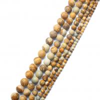 Perles en jaspe image, jaspe de photo, Rond, poli, DIY & normes différentes pour le choix, Vendu par brin