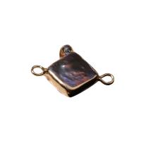 Mässing smycken Connector, Freshwater Pearl, med Mässing, Oregelbunden, guldfärg pläterade, DIY, nickel, bly och kadmium gratis, 13mm, Säljs av PC
