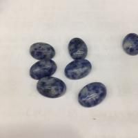 Кольё из камней, голубой с белыми пятнышками, Овальная форма, полированный, DIY & разный размер для выбора, голубой, 8-12mm, 20ПК/сумка, продается сумка