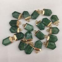 Gemstone Pendants Jewelry Green Spot Stone with Zinc Alloy gold color plated DIY green Sold By Bag