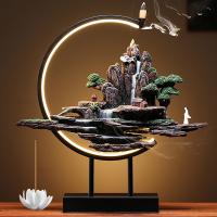 Backflow Incense Burner, Resin, plated, for home and office & durable & with LED light & different styles for choice, more colors for choice, 30cmx40cmx28cm, Sold By PC