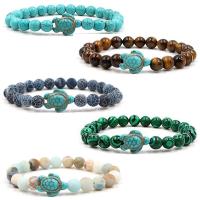 Gemstone Bracelets Natural Stone with Turtle Shaped Turquoise Charms fashion jewelry & DIY Sold Per Approx 7.5 Inch Strand
