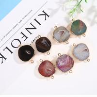 Ice Quartz Agate Connetor, fashion jewelry & DIY, more colors for choice, 25x25mm, Sold By PC