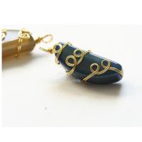Bijoux pendentifs agate, bijoux de mode & DIY, plus de couleurs à choisir, 52x18mm, Vendu par PC