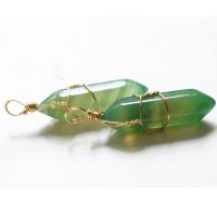 Bijoux pendentifs agate, avec laiton, bijoux de mode & DIY, plus de couleurs à choisir, 39x9mm, 2PC/sac, Vendu par sac