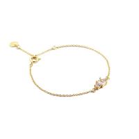 Cubic Zirconia Micro Pave Brass Bracelet, with 1.18 inch extender chain, gold color plated, micro pave cubic zirconia & for woman, 11x6mm, Sold Per Approx 6.3 Inch Strand