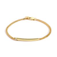 Brass Bracelet, gold color plated, for woman & with rhinestone, 3.7mm,33mm, Sold Per Approx 7.87 Inch Strand