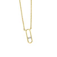 Cubic Zircon Micro Pave Brass Necklace, with 1.96 inch extender chain, gold color plated, micro pave cubic zirconia & for woman, 5.50x15mm, Sold Per Approx 17.71 Inch Strand