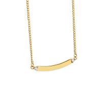 Messing Halskette, mit Verlängerungskettchen von 1.96 inch, goldfarben plattiert, für Frau & mit Strass, 25x3.20mm, verkauft per ca. 17.71 ZollInch Strang