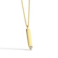 Cubic Zircon Micro Pave Brass Necklace, with 1.96 inch extender chain, gold color plated, micro pave cubic zirconia & for woman, 4.80x25mm, Sold Per Approx 23.62 Inch Strand