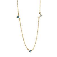 Cubic Zircon Micro Pave Brass Necklace with 1.96 inch extender chain gold color plated micro pave cubic zirconia & for woman 3.70mm Sold Per Approx 17.71 Inch Strand