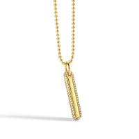 Cubic Zircon Micro Pave Brass Necklace, with 1.96 inch extender chain, gold color plated, micro pave cubic zirconia & for woman, 5x25mm, Sold Per Approx 17.71 Inch Strand
