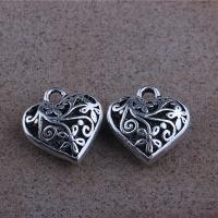 Tibetan Style Heart Pendants, plated, DIY, silver color, 20mm*17mm, Sold By PC